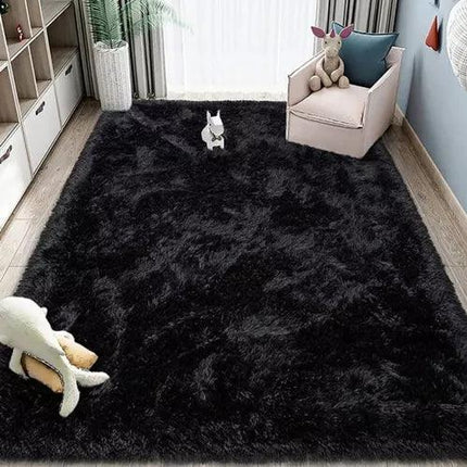 Alfombra Felpuda Antideslizante Negra