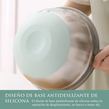 Conjunto de 6 Recipientes de Acero Inoxidable con Tapas de Silicona Multifuncionales