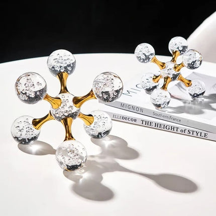 Adorno de Mesa Moderna en Cristal - Diseño de Molécula