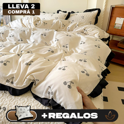 Juego Completo de Ropa de Cama Estampada en 100% Algodón Premium