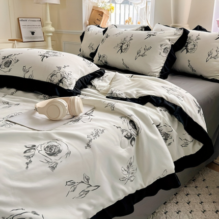 Juego Completo de Ropa de Cama Estampada en 100% Algodón Premium