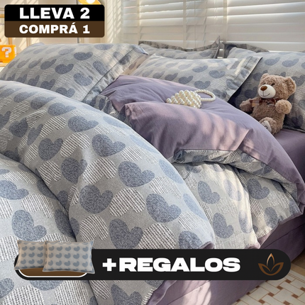 Juego de Cama Completo Estampado en Algodón y Poliéster