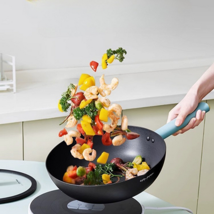 Sartén Multifuncional de Acero Inoxidable Antiadherente con Mango de Goma