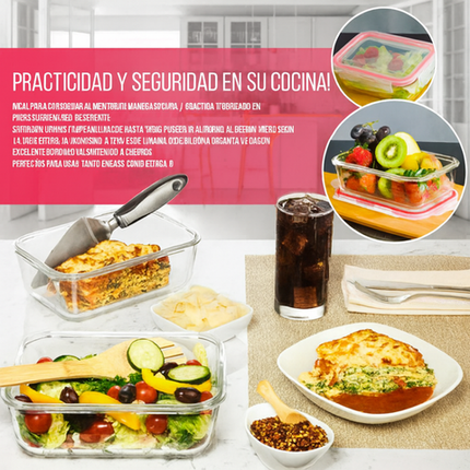 Recipientes Herméticos de Vidrio Templado