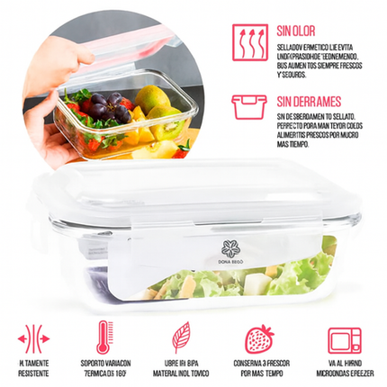 Recipientes Herméticos de Vidrio Templado