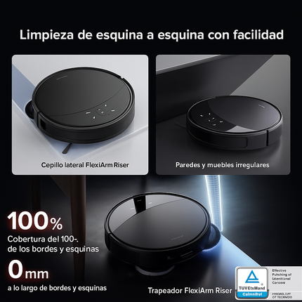 Robot Aspiradora CleanUp Inteligente con Sensor Anticaída, Aspira, Barre y Pasa el Trapo + Repuesto de Accesorios